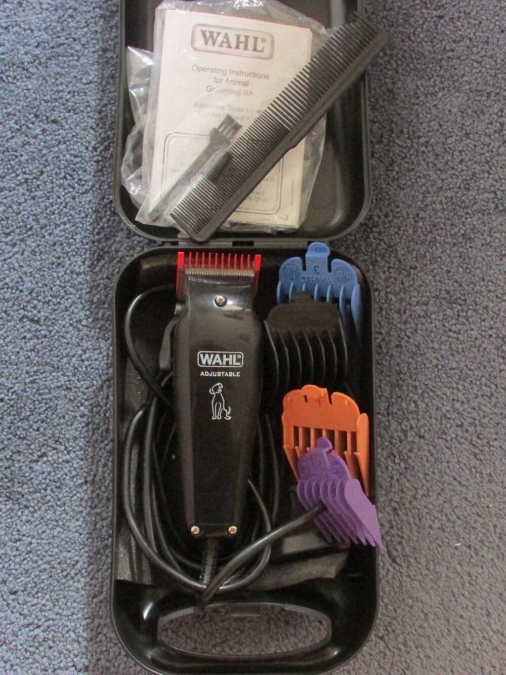 Wahl adjustable corded dog clippers & combs heavy duty professional like new